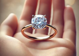Stunning Cushion Cut Diamond Engagement Ring